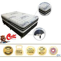 Conjunto Box Casal Castor Silver Star Tecnopedic Dupla Face 138x188x74cm Cama Bipartida Conforto e Qualidade Premium