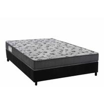 Conjunto Box Casal: Colchão Espuma Ortobom D33 Anatômico ISO 100 Ultra Firme + Base CRC Suede Black (138x188)