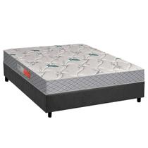 Conjunto Box Casal: Colchão Espuma Plumatex D26 Falcon Firme + Base CRC Suede Gray (138x188)