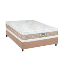 Conjunto Box Casal: Colchão Molas Castor Pocket Silver Star Air Double + Base CRC Suede Clean(138x188)