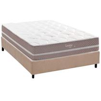 Conjunto Box Casal: Colchão Molas Herval Maxspring Livorno + Base CRC Suede Clean (138x188)