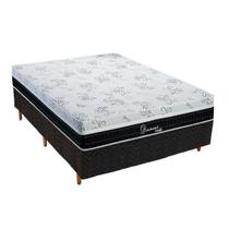 Conjunto Box Casal: Colchão Molas Polar Ensacadas Diamond + Base CRC Rústico Black (138x188)
