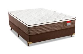 Conjunto Box Casal Evolution Reconflex com Base material sintético Marrom (138x188x70)