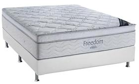 Conjunto Box Casal Freedom Ortobom com Base material sintético Branco (138x188x71) Conjunto Box Casal Freedom Ortobom com Base material sintético Branco (138x188x71)
