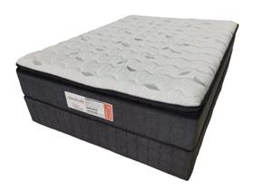 Conjunto Box Casal King Size Amsterdã Molas Ensacadas com Espuma D33 1,93x2,03x0,72 Cinza