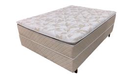 Conjunto Box Casal King Size Atria Plus Semi Ortopédico com Espuma D33 e D29 Soft 1,93x2,03x0,68 Bege
