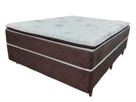 Conjunto Box Casal King Size Atria Plus Semi Ortopédico com Espuma D33 e D29 Soft 1,93x2,03x0,68 Marrom