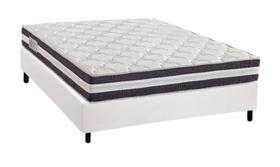 Conjunto Box Casal Premium D33 Reconflex com Base material sintético Branco (138x188x62) Conjunto Box Casal Premium D33 Reconflex com Base material sintético Branco (138x188x62)