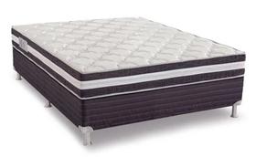 Conjunto Box Casal Premium D33 Reconflex com Base material sintético Preto (138x188x62)