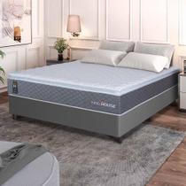 Conjunto Box Cinza Argel Cinza Espuma D33 Casal 138x188x67 - King House