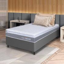 Conjunto Box Cinza Durban Cinza Espuma D28 Solteiro 88x188x57 - King House