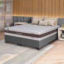 Conjunto Box Cinza Mali Bege Molas Ensacadas King 193x203x70 - King House