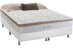 CONJUNTO: BOX + COLCHÃO HERVAL TORONTO MOLA ENSACADA QUEEN 1,58x1,98