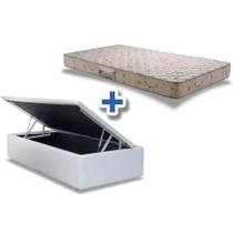 Conjunto: box com bau branco + colchão cannes densidade 33 herval solteiro 088x188x60 Conjunto: box com bau branco + colchão cannes densidade 33 herval solteiro 088x188x60