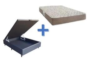 Conjunto: box com baú branco + colchão ortopédico durabilli d45 casal 138x188x66 Conjunto: box com baú branco + colchão ortopédico durabilli d45 casal 138x188x66