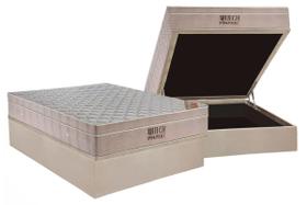 Conjunto: box com baú + colchão ortobom airtech - molas ensacadas - casal 138x188x71