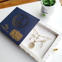 Conjunto box desejos paz chocker, brinco crucifixo e colar fé e espirito santo Conjunto box desejos paz chocker, brinco crucifixo e colar fé e espirito santo