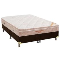 Conjunto Box King: Colchão Espuma Ortobom Apollo Viscomemory + Cama Box Suede Brown (186x198)