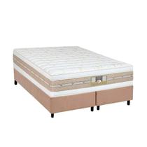 Conjunto Box King: Colchão Molas Castor Pocket Silver Star Air Double + Base CRC Suede Clean(193x203)