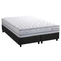 Conjunto Box King: Colchão Molas Herval Maxspring Petra C1662 + Base CRC Suede Gray (193x203x33)