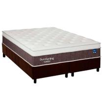 Conjunto Box King: Colchão Molas Plumatex Superlastic DuroSpring + Base CRC Suede Brown(193x203)