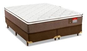 Conjunto Box King Size Evolution Reconflex com Base material sintético Marrom (193x203x70)