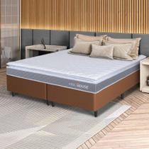 Conjunto Box Marrom Durban Cinza Espuma D28 King 193x203x57 - King House