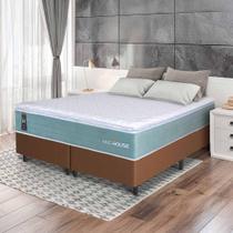 Conjunto Box Marrom Lagos Verde Molas Ensacadas Queen 158x198x66 - King House