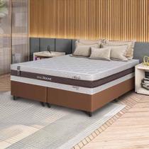 Conjunto Box Marrom Mali Bege Molas Ensacadas King 193x203x70 - King House Conjunto Box Marrom Mali Bege Molas Ensacadas King 193x203x70 - King House