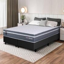 Conjunto Box Preto Cairo Cinza Molas Ensacadas Queen 158x198x64 - King House