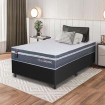 Conjunto Box Preto Cairo Cinza Molas Ensacadas Solteiro 96x203x64 - King House