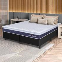 Conjunto Box Preto Durban Azul Espuma D28 Queen 158x198x57 - King House