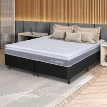 Conjunto Box Preto Durban Cinza Espuma D28 King 193x203x57 - King House