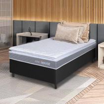 Conjunto Box Preto Durban Cinza Espuma D28 Solteiro 88x188x57 - King House