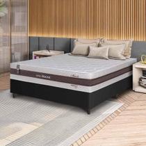 Conjunto Box Preto Mali Bege Molas Ensacadas Casal 138x188x70 - King House Conjunto Box Preto Mali Bege Molas Ensacadas Casal 138x188x70 - King House