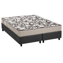 Conjunto Box Queen: Colchão Espuma Ortobom D26 Physical Ultra Resistente + Base CRC Suede Gray (158x198)