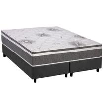 Conjunto Box Queen: Colchão Espuma Polar D33 Pérola Premium + Base CRC Suede Gray (158x198)