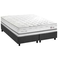 Conjunto Box Queen: Colchão Molas Herval Maxspring C1756 c/ Massagem + Base CRC Suede Gray (158x198) Conjunto Box Queen: Colchão Molas Herval Maxspring C1756 c/ Massagem + Base CRC Suede Gray (158x198)