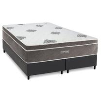 Conjunto Box Queen: Colchão Molas Inovaflex Ensacadas Essential+Base CRC Corano Gray (158x198)
