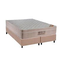 Conjunto Box Queen: Colchão Molas Ortobom SuperPocket Airtech Spring + Base CRC Suede Clean(158x198)