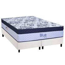 Conjunto Box Queen: Colchão Molas Paropas Ensacadas Blue + Base CRC Corano White (158x198)