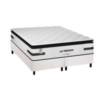 Conjunto Box Queen: Colchão Molas Plumatex Ensacadas Liz Premium D33 + Base CRC Courano White (158x198) Conjunto Box Queen: Colchão Molas Plumatex Ensacadas Liz Premium D33 + Base CRC Courano White (158x198)