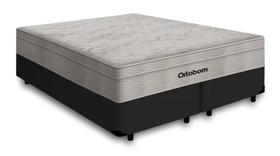 Conjunto Box Queen Size Airtech Pocket Ortobom com Base material sintético Preto (158x198x69)