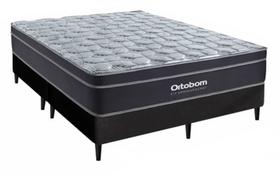 Conjunto Box Queen Size Fit Spring Pocket Ortobom com Base material sintético Preto (158x98)
