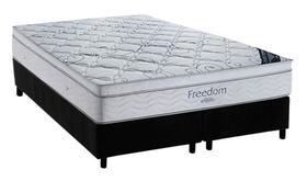 Conjunto Box Queen Size Freedom Ortobom com Base material sintético Preto (158x198x71)