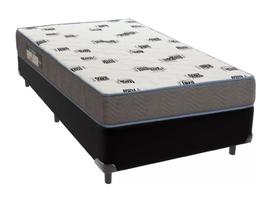 Conjunto Box Solteirão Light D33 Ortobom com Base material sintético Preto (088x188x53)