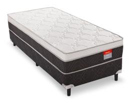 Conjunto Box Solteirão Real Reconflex com Base material sintético Preto (88x188x66)