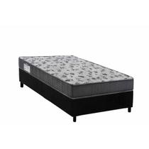 Conjunto Box Solteiro: Colchão Anatômico Ortobom D33 ISO 100 Ultra Firme + Base CRC Suede Black (78x188)
