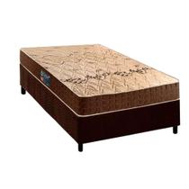 Conjunto Box Solteiro: Colchão Espuma D Angelis Anjos D28 Confort + Base CRC Suede Brown (78x188)