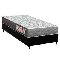 Conjunto Box Solteiro: Colchão Espuma Orthoflex D23 ComfortPedic + Base CRC Suede Black (78x188)